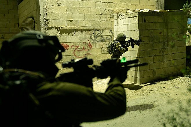 Israeli soldiers during the raid in Al-Yamun, near Jenin, to arrest Maher Aseid, May 24, 2023. Credit: IDF.