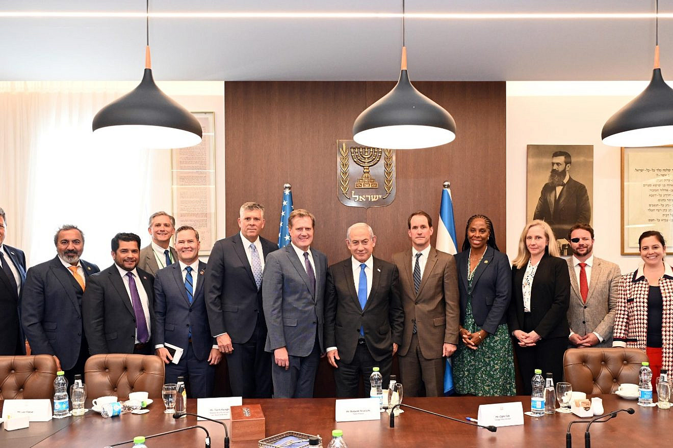 Israeli Prime Minister Benjamin Netanyahu meets with a bipartisan group of members of the U.S. Congress on May 4, 2023. Photo by Haim Zach/GPO.