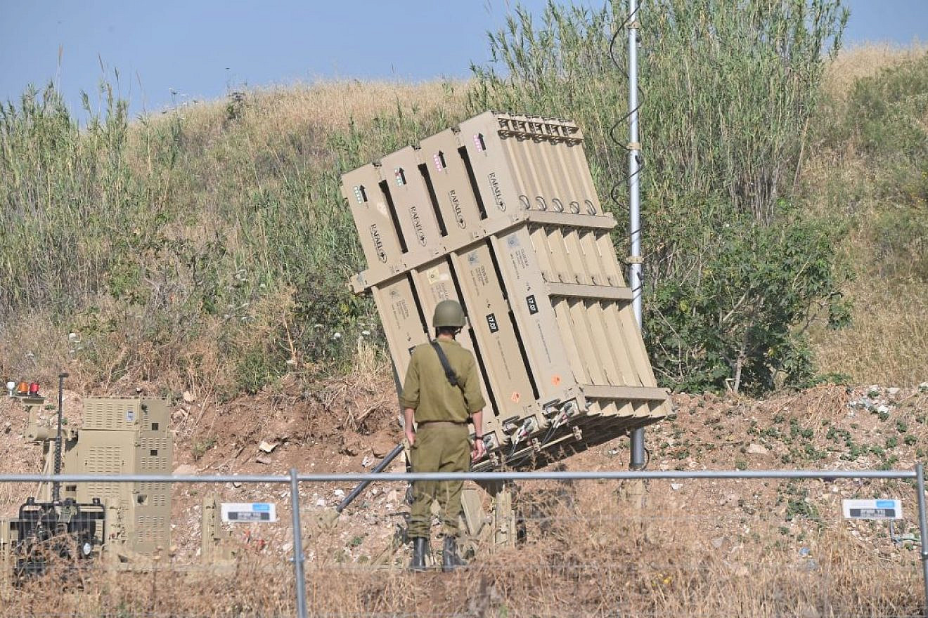 An Israeli soldier oversees an Iron Dome air-defense system in central Israel on May 10, 2023. Photo by Yossi Zeliger/TPS.