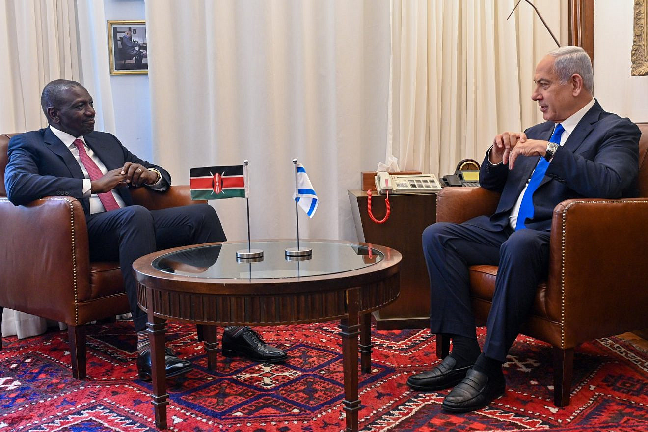 Israeli Prime Minister Benjamin Netanyahu meets with Kenyan President William Ruto in Jerusalem, May 9, 2023. Photo by Kobi Gideon/GPO.