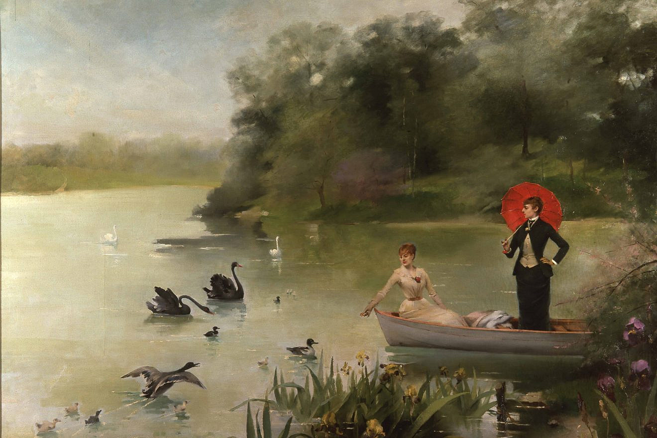 Sarah Bernhardt and Louise Abbéma on the lake in the Bois de Boulogne