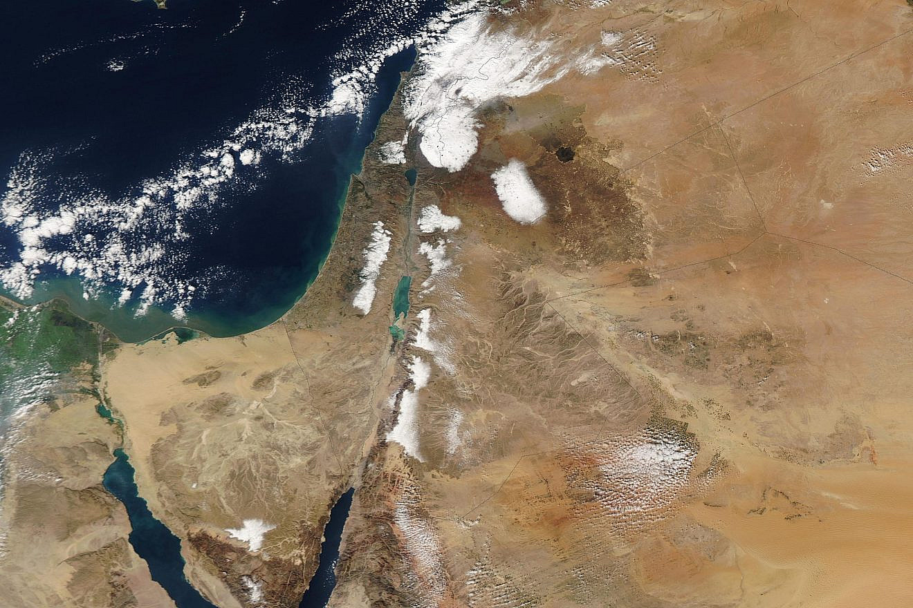 A satellite image of Israel. Source: NASA