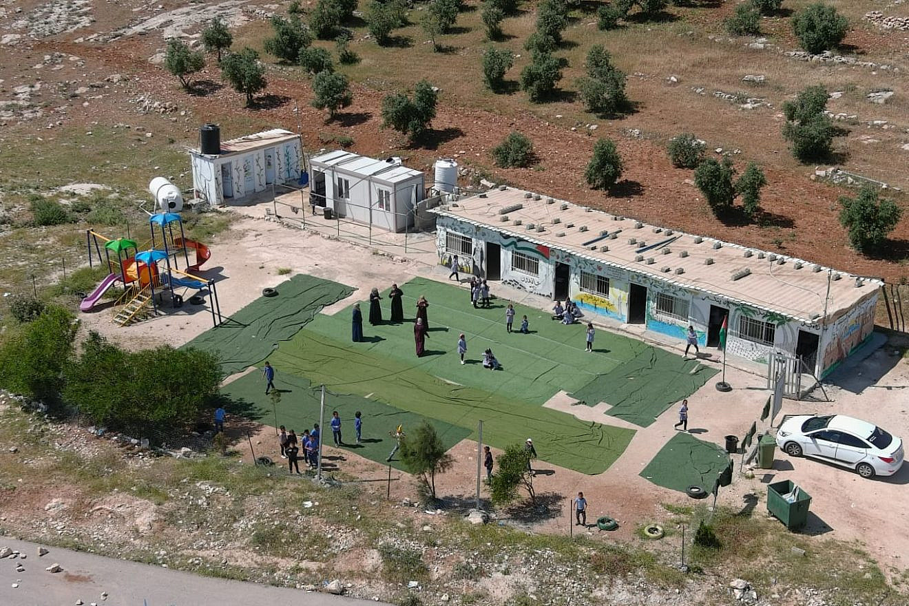 The Palestinian Authority school built in Herodion National Park before demolition. Credit: Regavim.