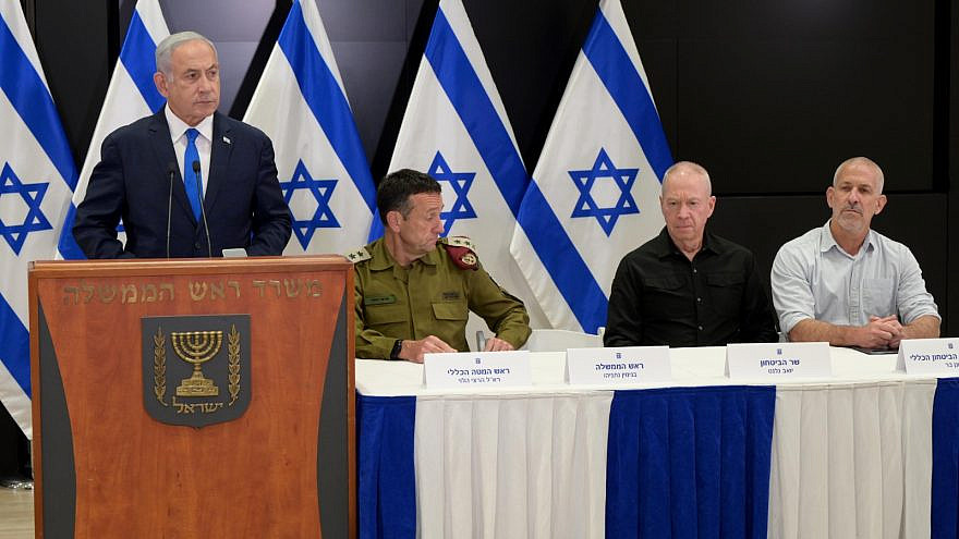 Israeli Prime Minister Benjamin Netanyahu speaks about Operation Shield and Arrow on May 9, 2023. Credit: Avi Ohayon (GPO)