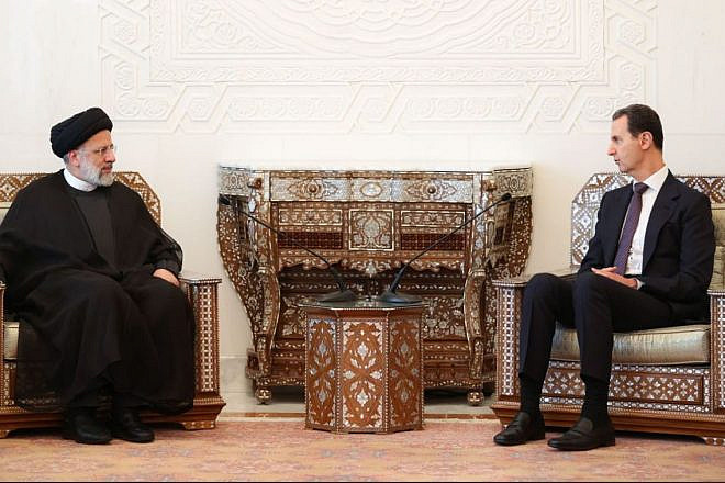 Iranian President Ebrahim Raisi meets Syrian President Bashar Assad in Damascus, May 3, 2023. Source: Twitter.