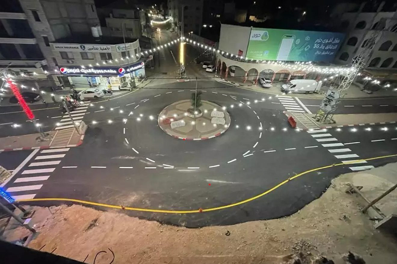 The number of lanes at Einabus Square on Route 60 was doubled to increase security in Huwara. Credit: IDF Spokesperson's Unit.