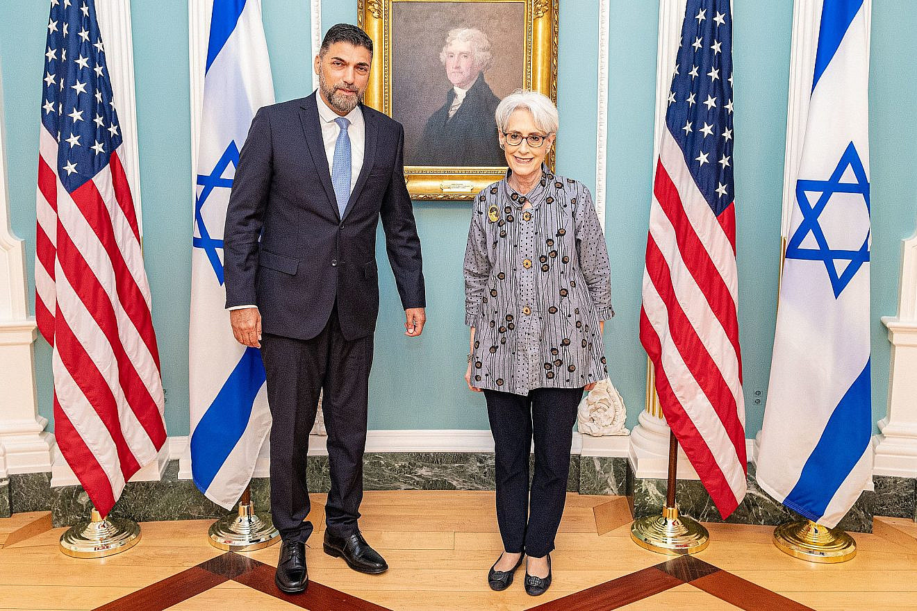 U.S. Deputy Secretary of State Wendy Sherman meets with Israeli Foreign Ministry Director General Ronen Levy in Washington, D.C., on May 17, 2023. Photo by Freddie Everett/U.S. State Department.