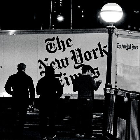 The New York Times distribution truck. Credit: ChameleonsEye/Shutterstock.