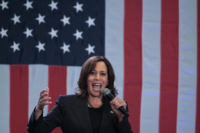 U.S. Vice President Kamala Harris speaks at a “Get Out the Vote” rally in Los Angeles, Monday, Nov. 7, 2022. Credit: Ringo Chiu/Shutterstock.