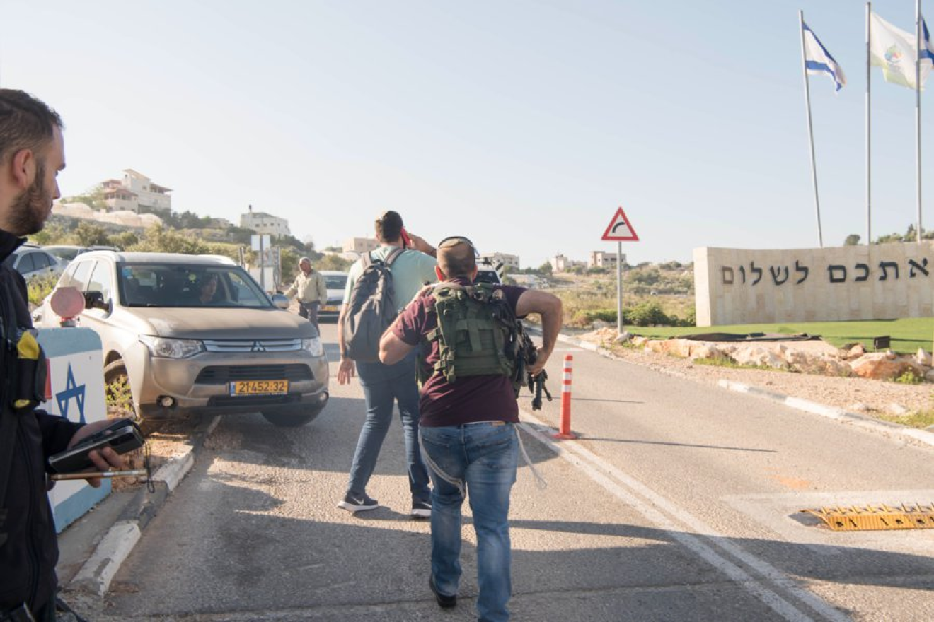 The scene of a terrorist attack near Avnei Hefetz in Samaria, May 2, 2023. Credit: TPS.