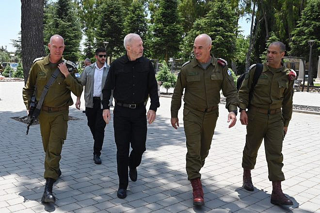 Defense Minister Yoav Gallant with senior officers during a visit to the IDF Northern Command, June 6, 2023. Photo by Ariel Hermoni/Israeli Ministry of Defense.