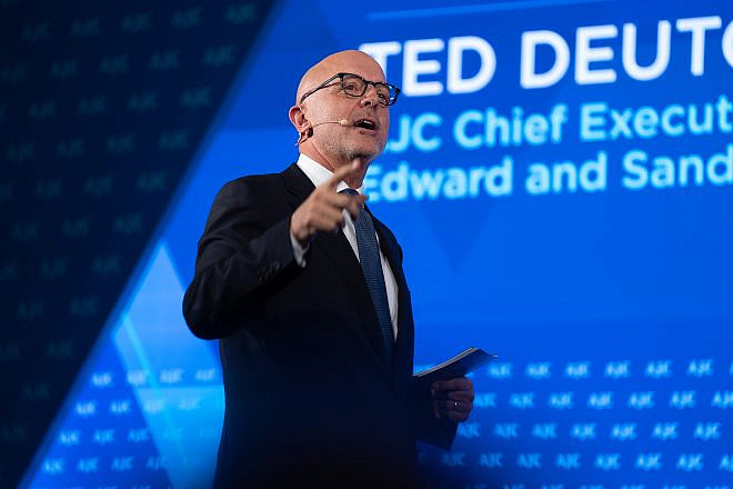 American Jewish Committee CEO Ted Deutch addresses the AJC Global Forum, June 11, 2023. Photo by Yair Meyuhas/AJC.