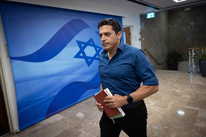 Amichai Chikli, minister of Diaspora affairs and minister for social equality, arrives for a Cabinet meeting in Jerusalem, May 14, 2023. Photo by Yonatan Sindel/Flash90.