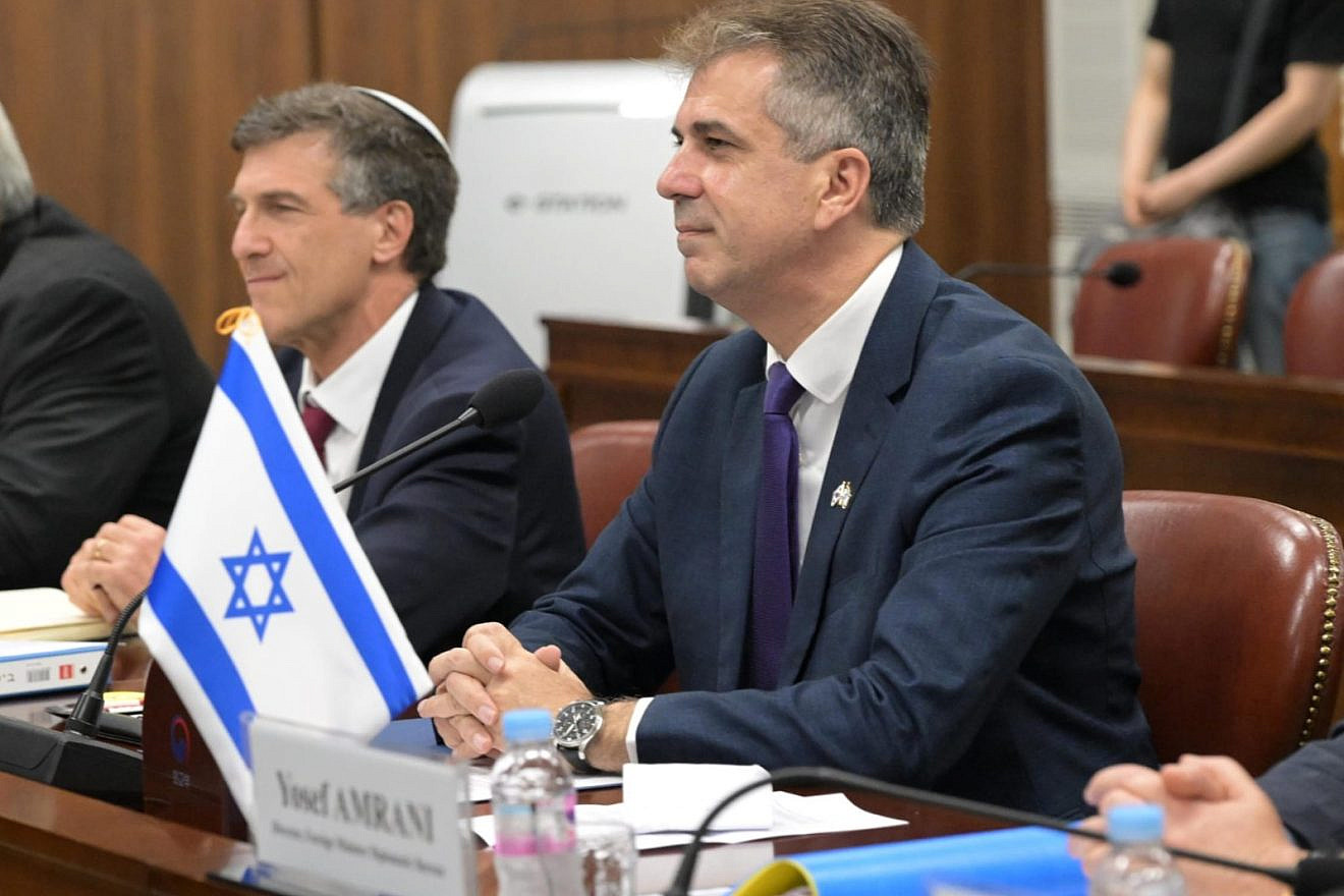 Israeli Foreign Minister Eli Cohen in Seoul, June 7, 2023. Photo by Shlomi Amsalem/GPO.