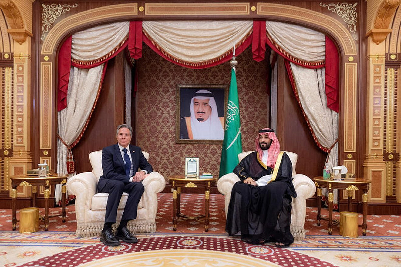 U.S. Secretary of State Antony Blinken and Crown Prince Mohammed bin Salman in Jeddah, Saudi Arabia, June 7, 2023. Source: Twitter.