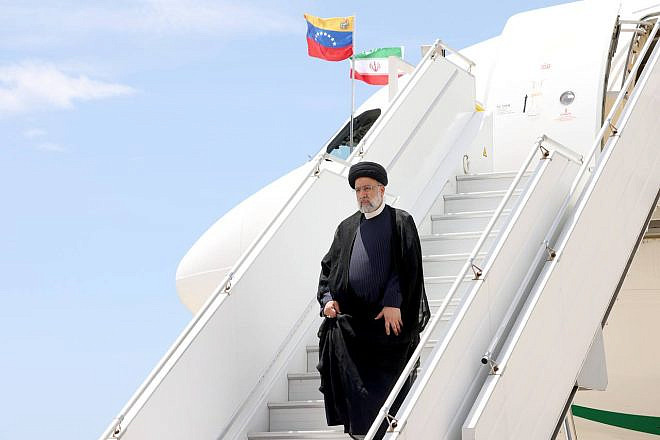 Iran's President Ebrahim Raisi arrives in Venezuela, June 12, 2023. Source: Twitter.