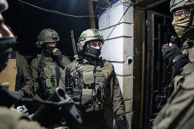 Israeli soldiers demolish the home in Nablus of Palestinian terrorist Osama Tawil, who in October 2022 killed IDF Staff Sgt. Ido Baruch, June 14, 2023. Credit: IDF.