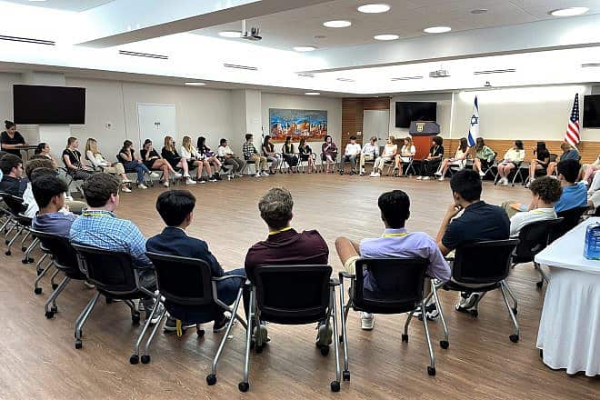 Some 50 students visited the Israeli embassy in Washington, D.C., as part d a summer international-relations program sponsored by Georgetown University, June 27, 2023. Source: Twitter.