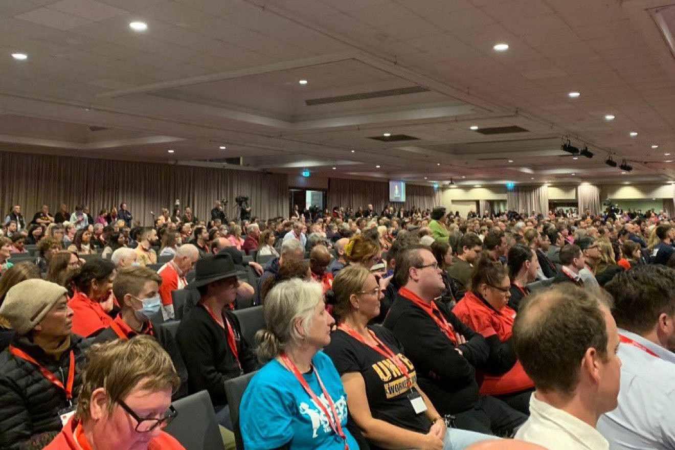 Victorian Labor Party delegates at the state conference, June 2023. Source: Twitter via AIJAC.