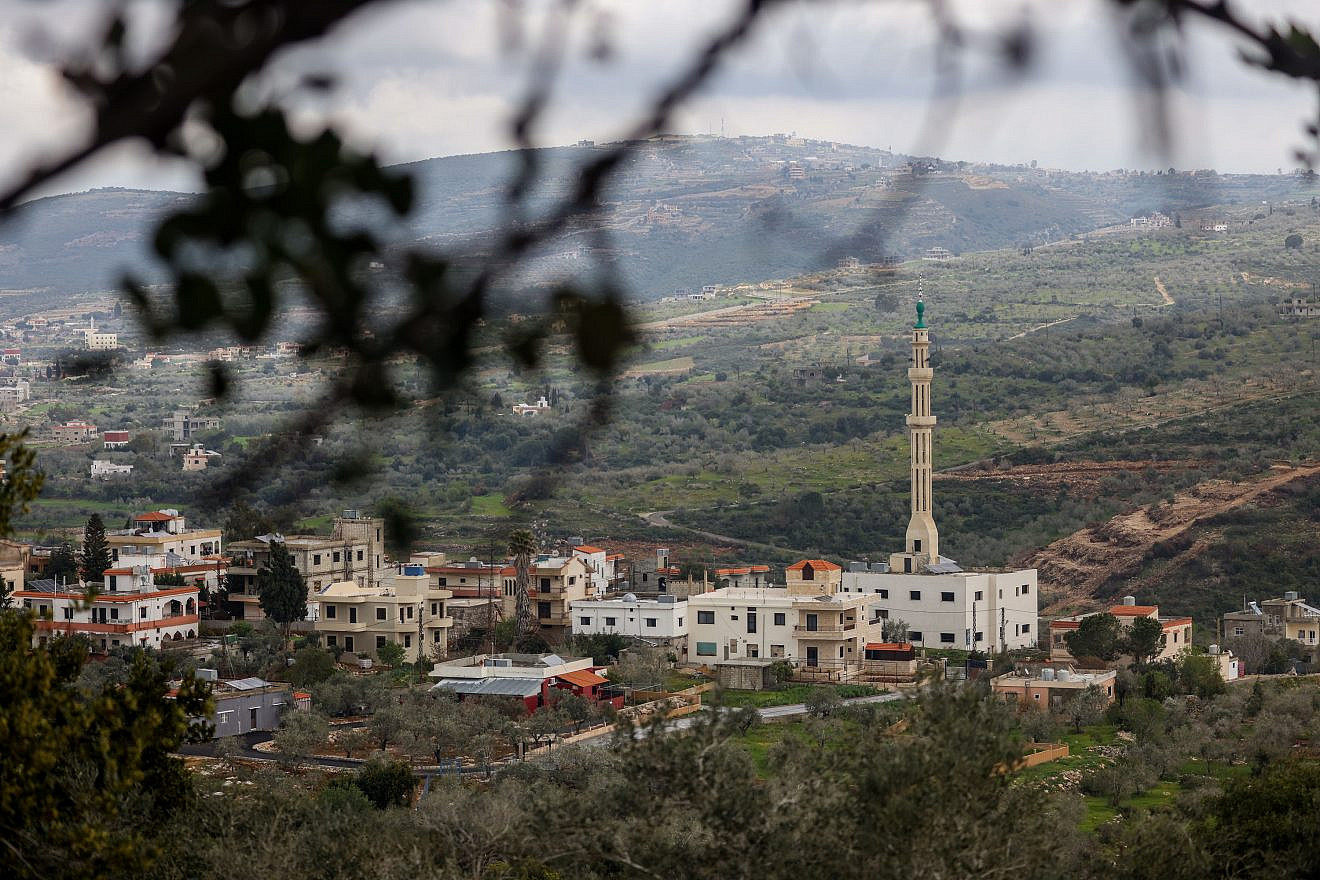A view of a Lebanese village on the border between Lebanon and Israel in northern Israel on March 15, 2023. Photo by David Cohen/Flash90.