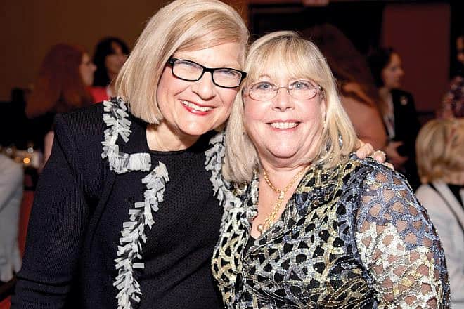 Carol Ann Schwartz (left), Hadassah's newly elected president, with predecessor Rhoda Smolow. Credit: Courtesy of Hadassah, The Women’s Zionist Organization of America.