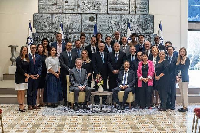 The Combat Antisemitism Movement board and staff meeting with Isaac Herzog, president of Israel. Courtesy: Combat Antisemitism Movement.