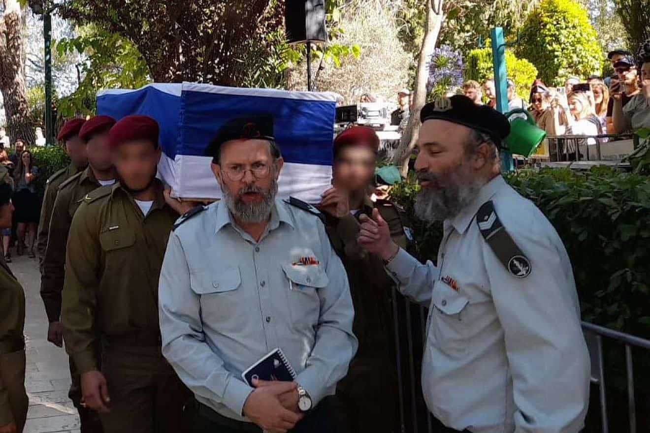Chief Sgt. David Yehuda Yitzchak's funeral at the Mount Herzl Military Cemetery in Jerusalem, July 7, 2023. Source: Twitter.