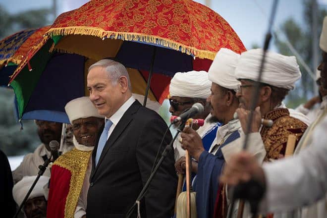 Israeli Prime Minister Benjamin Netanyahu attends the Ethiopian Immigrants Memorial Ceremony on Mount Herzl, June 2, 2019. Photo by Noam Revkin Fenton/Flash90.