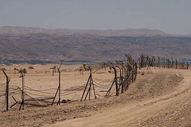 View of the old border fence between Israel and Jordan, June 17, 2020. Photo by Yaniv Nadav/Flash90.