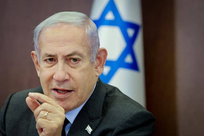 Prime Minister Benjamin Netanyahu leads a Cabinet meeting in Jerusalem, July 2, 2023. Photo by Marc Israel Sellem/POOL.