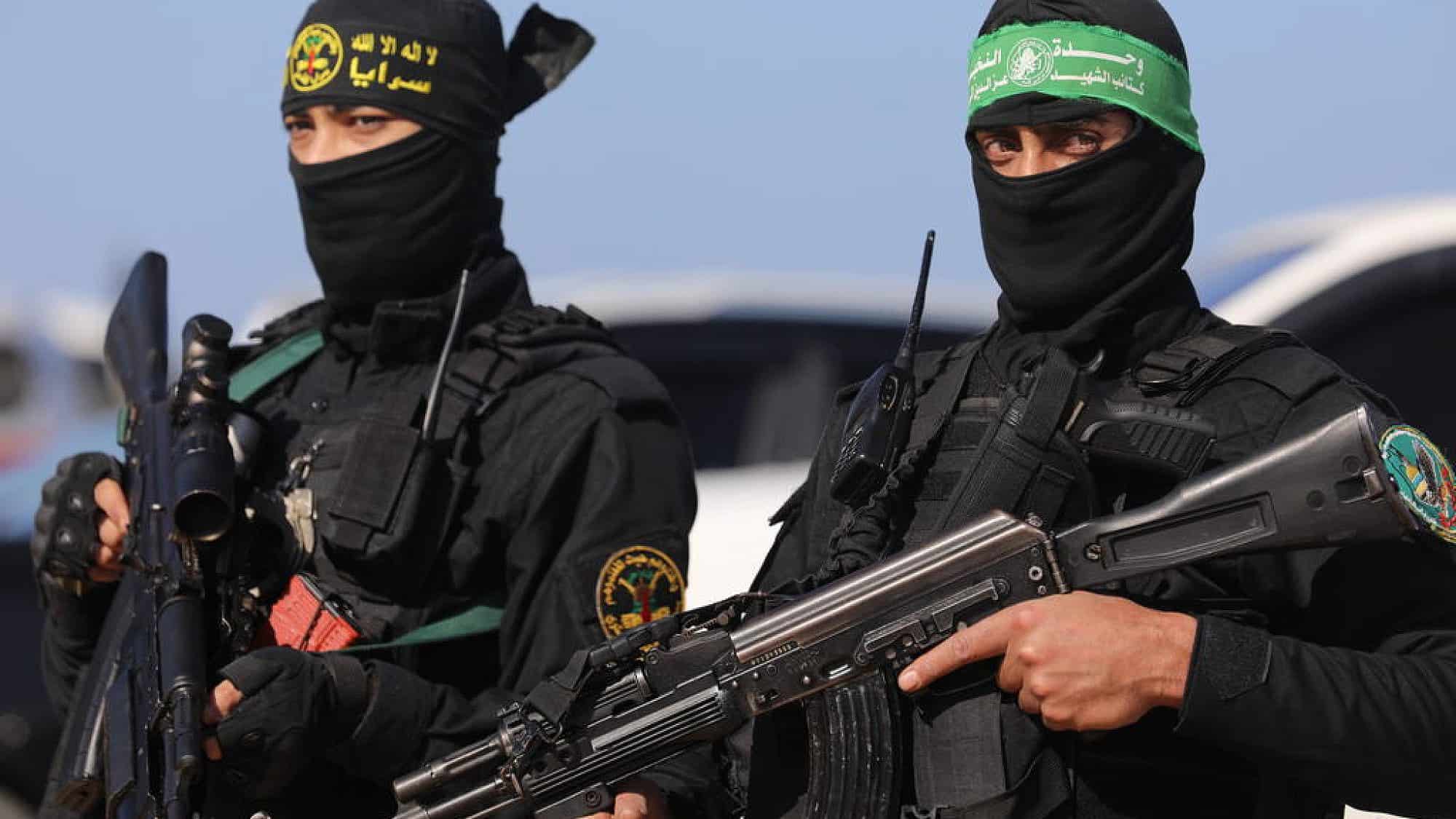 Hamas, Islamic Jihad and 11 other terrorist groups take part in the Strong Foundation "military" drill in the Gaza Strip, Dec 29, 2020. Photo by Majdi Fathi/TPS.