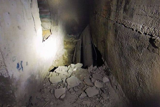 The entrance to a terror tunnel discovered underneath the al-Ansar mosque in the Jenin refugee camp, July 4, 2023. Credit: IDF Spokesperson.