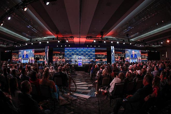 Pastor John Hagee speaks at the annual Christians United for Israel (CUFI) Summit in Washington on July 17, 2023. Credit: CUFI.