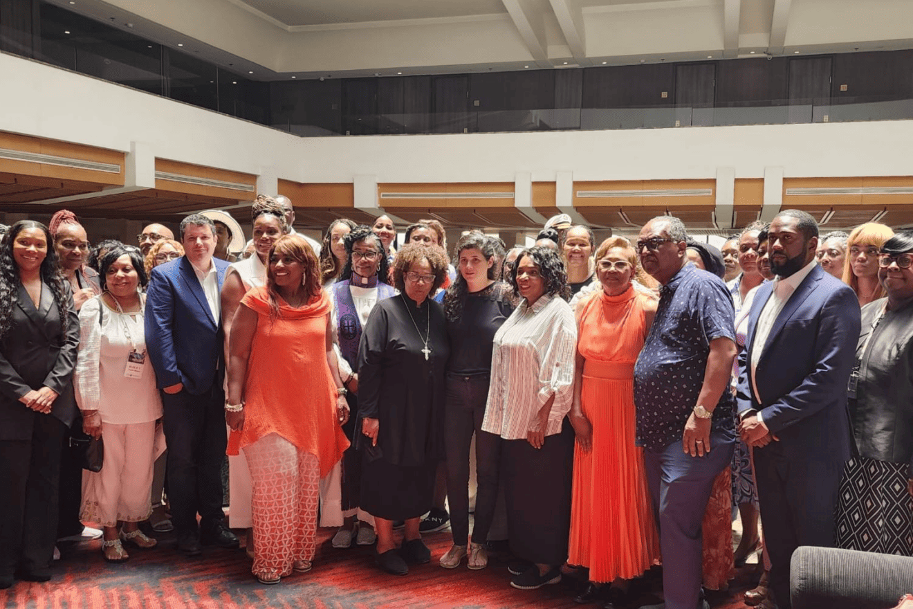 Members of a 200-strong delegation of African-American Christian women meet with the Knesset’s Christian Allies Caucus in Jerusalem on Tuesday, July 25, 2023. Credit: Courtesy.