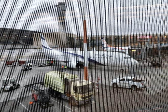 El Al airplane at Ben-Gurion International Airport, Aug. 18, 2023. Photo by Carin M. Smilk.