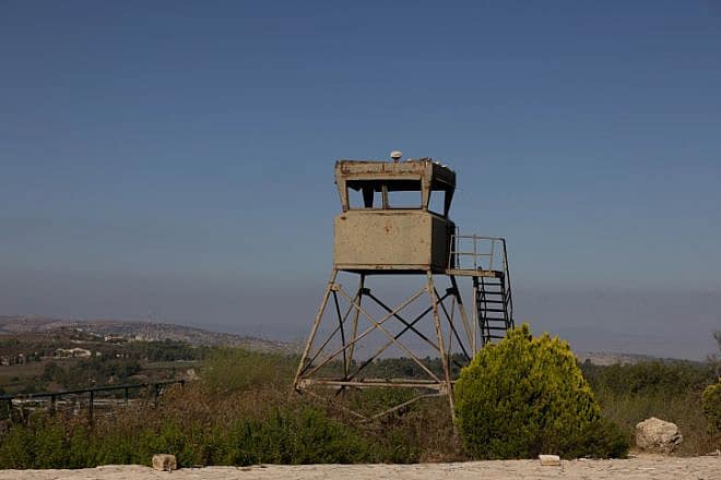 An IDF guard post on the Lebanese border, Aug. 10, 2023. Photo by Chaim Goldberg/Flash90.