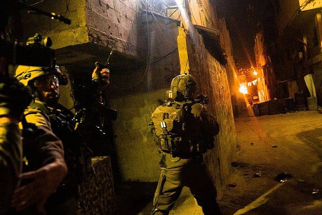 Israeli forces during a counterterror operation in Judea and Samaria. Credit: IDF