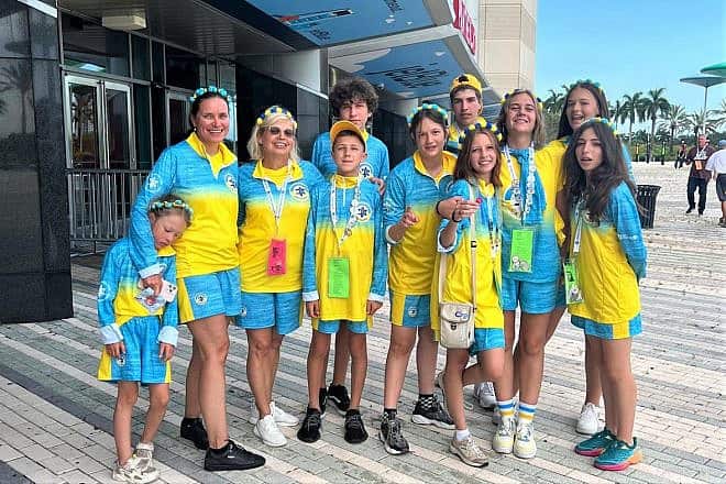 The delegation from Ukraine participating in the JCC Maccabi Games in Fort Lauderdale, Fla., from Aug. 6-11, 2023. Credit: Courtesy.