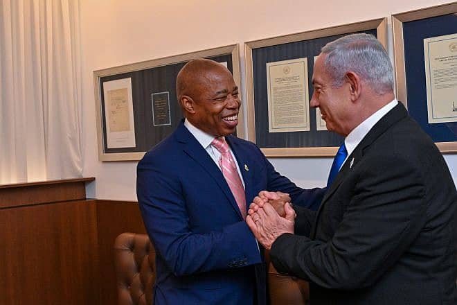 New York City Mayor Eric Adams and Israeli Prime Minister Benjamin Netanyahu during a meeting in Jerusalem on Aug. 22, 2023. Photo by Kobi Gideon/GPO.