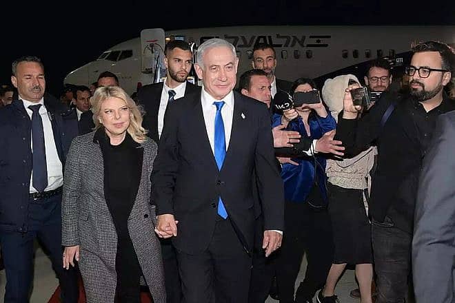Prime Minister Benjamin Netanyahu and his wife, Sara, in Rome, March 2023. Photo by Amos Ben Gershom/GPO.