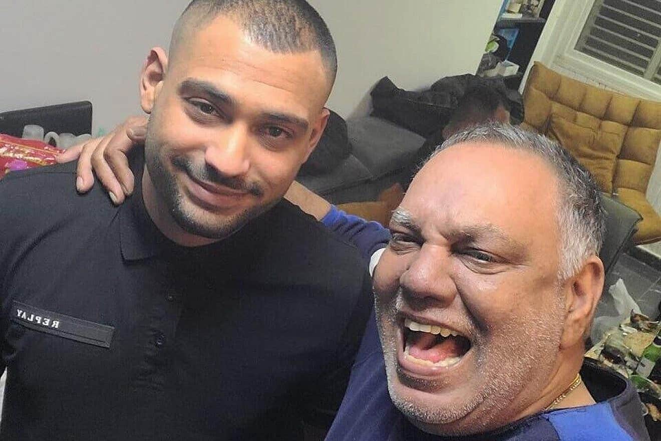 Israeli Shay Silas Nigrekar, 60, right, with his 28-year-old son Aviad Nir in an undated photo. The pair were murdered by a Palestinian terrorist on Aug. 19, 2023 in Huwara. Source: Twiiter/X.