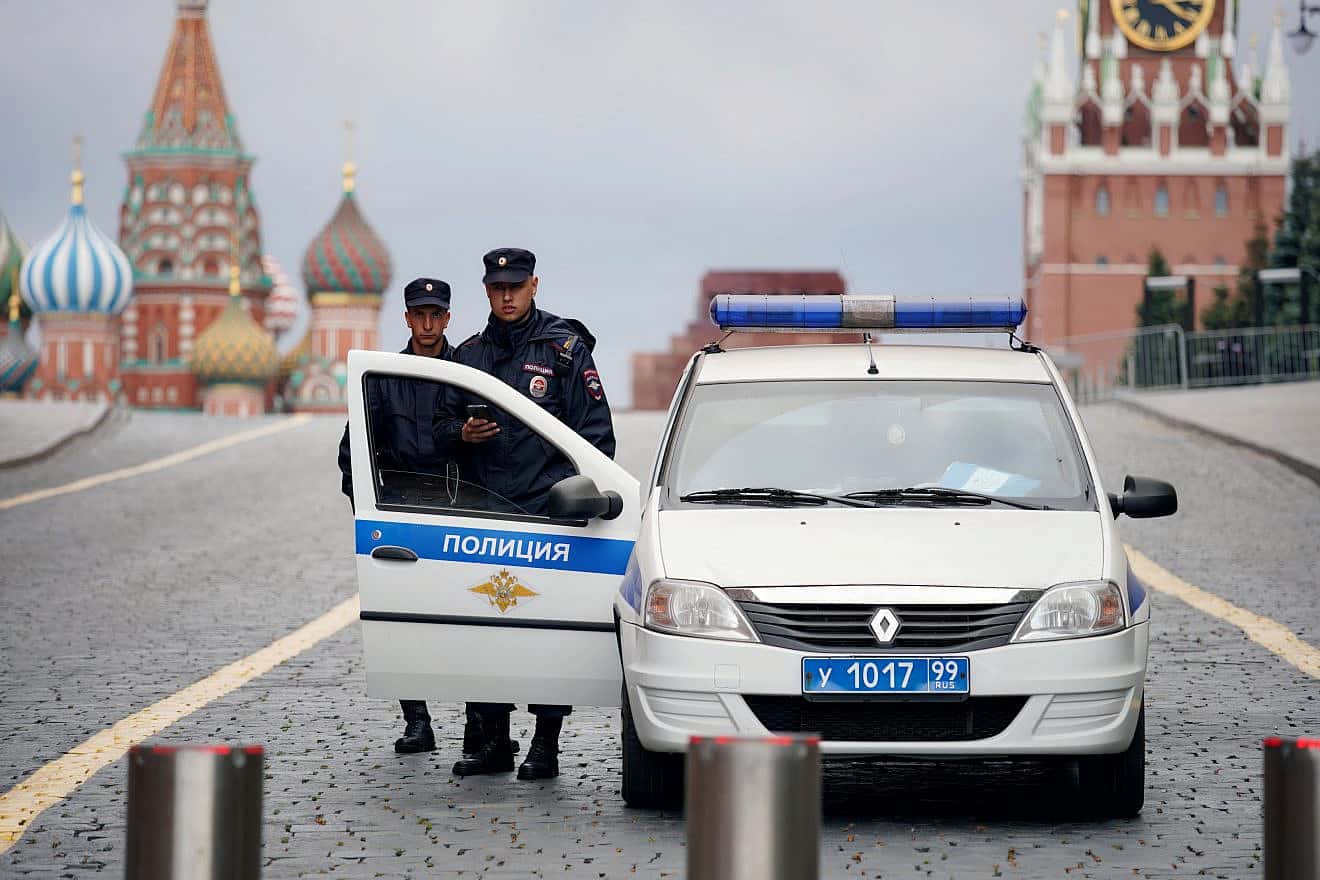Police in Moscow's Red Square as it and surrounding areas were closed during the uprising led by Yevgeny Prigozhin, June 24, 2023. Photo by demm28/Shutterstock.