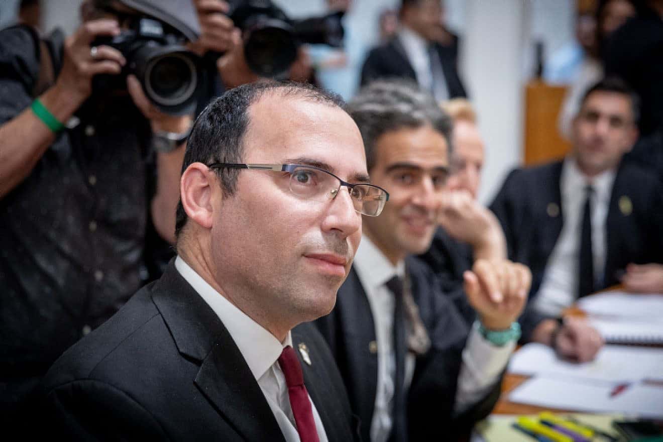 MK Simcha Rothman during the hearing at the Supreme Court in Jerusalem on the "reasonableness law," Sept. 12, 2023. Photo by Yonatan Sindel/Flash90.