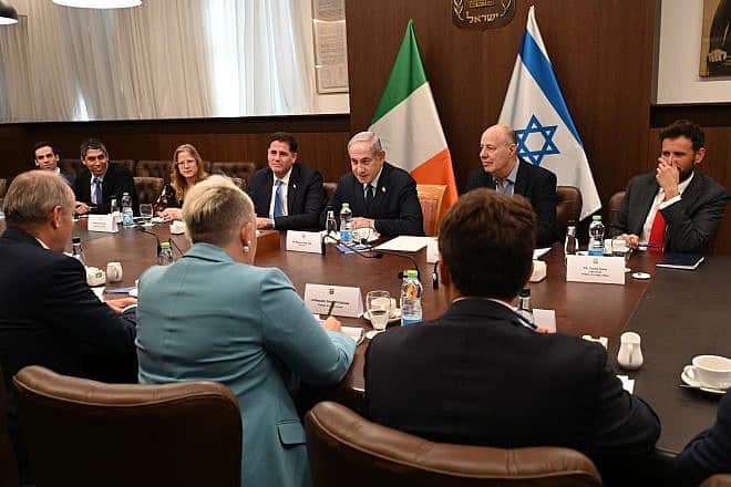 Israeli Prime Minister Benjamin Netanyahu hosts in Jerusalem Irish Tanaiste and Foreign and Defense Minister Micheál Martin, Sept. 5, 2023. Photo by Haim Zach/GPO.