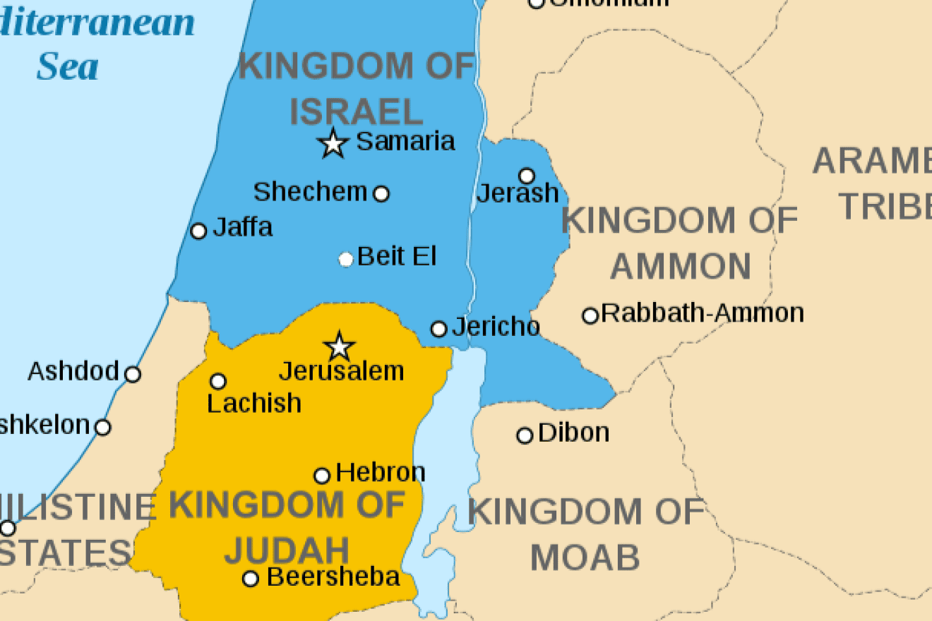 A map of ancient Israel and Judea. Credit: Richardprins via Wikimedia Commons.
