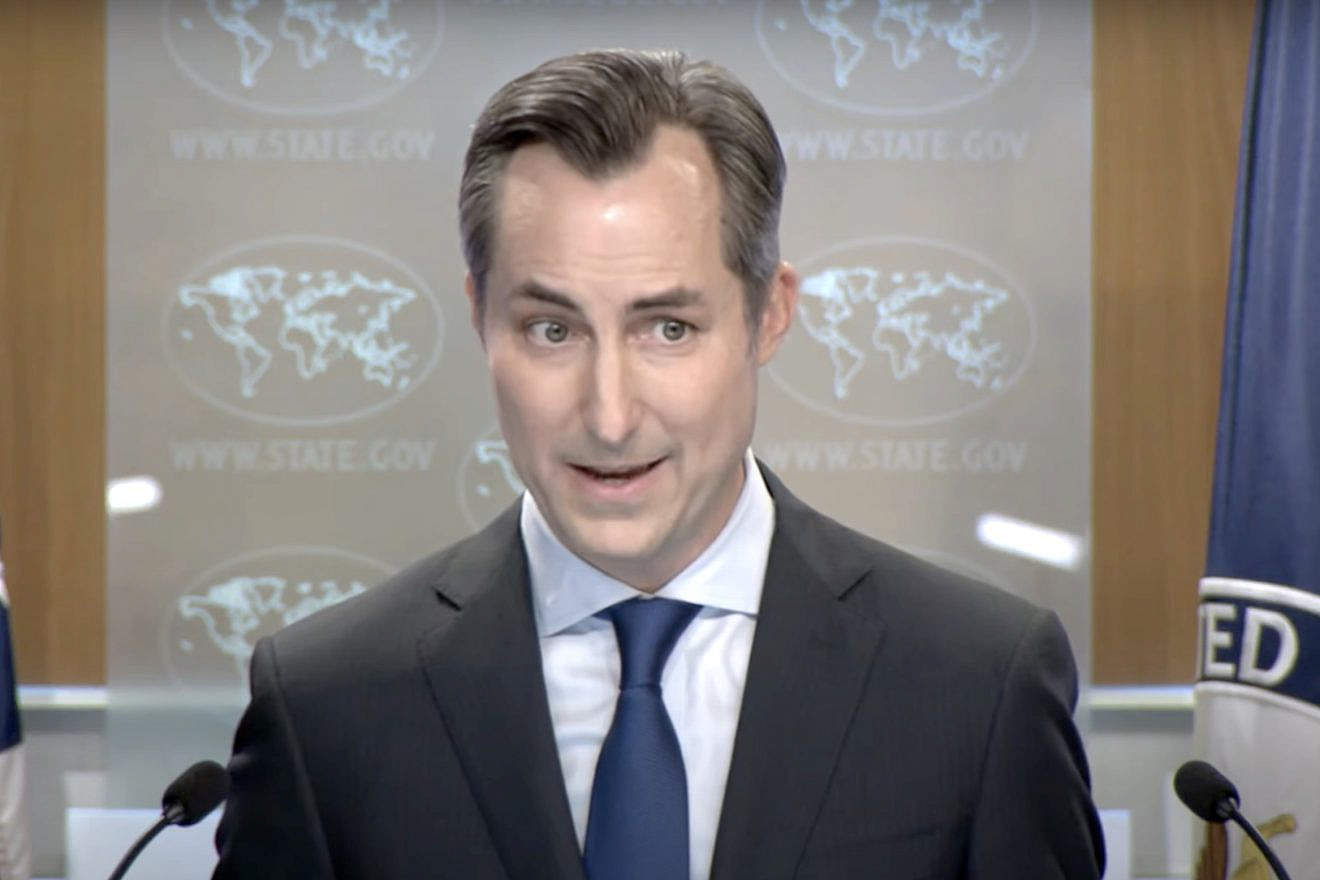 Miller Miller, U.S. State Department spokesman, answers reporter questions at the department's press briefing on Sept. 14, 2023. Source: YouTube.