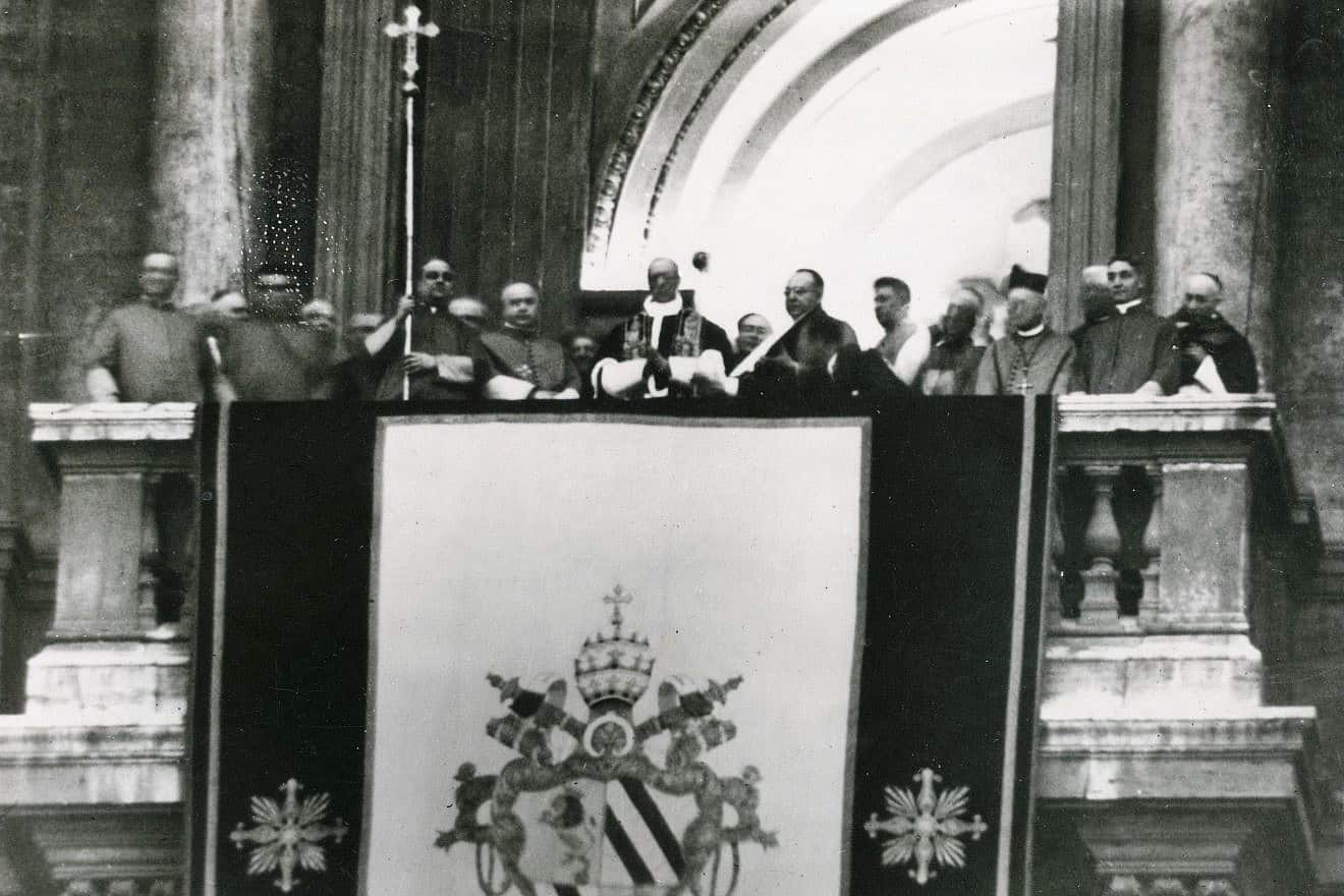 Pope Pius XII on the veranda at St. Peter's Basilica in Rome after his election, March 2, 1939. Credit: Brazilian National Archives via Wikimedia Commons.