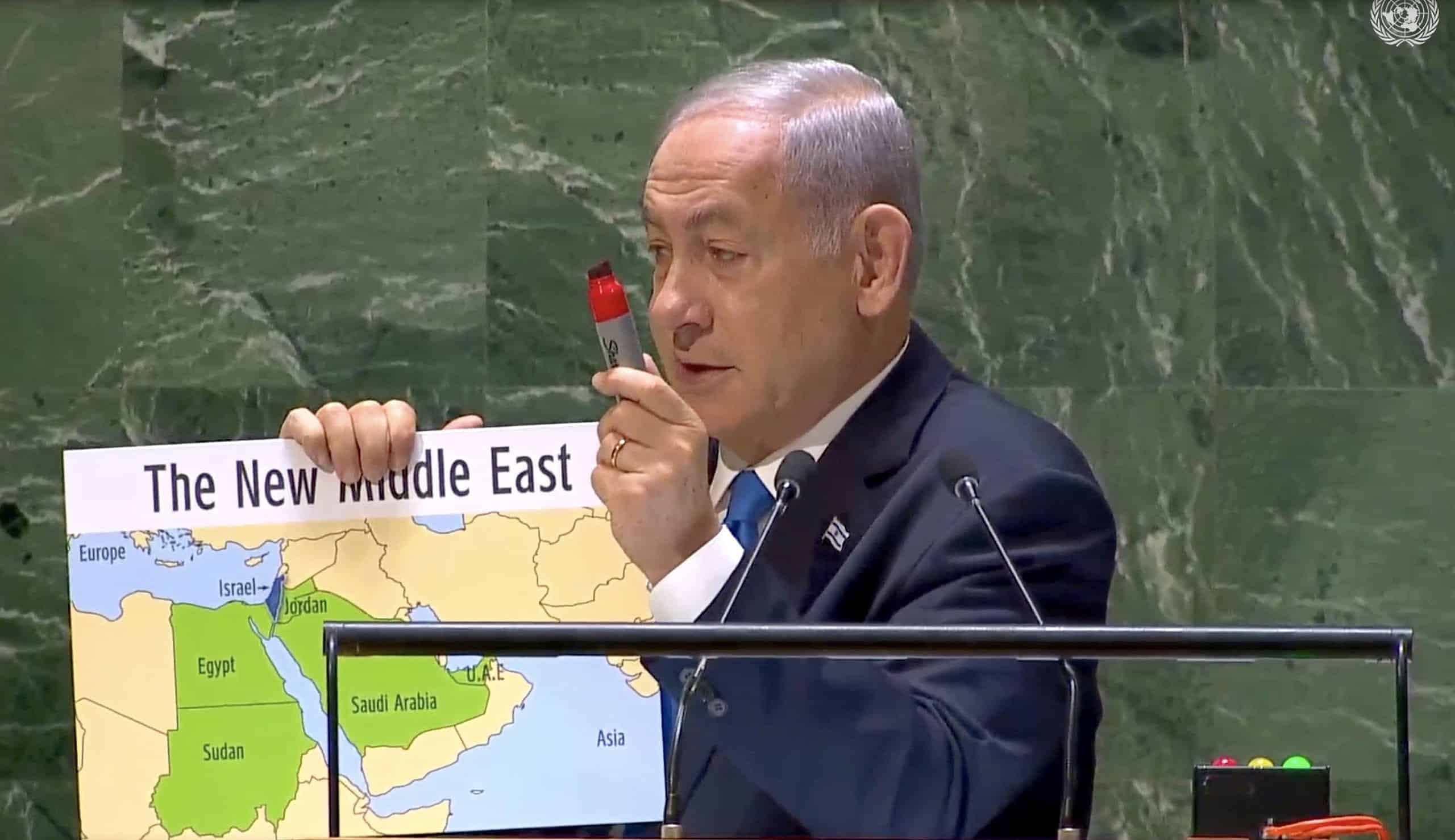 Netanyahu UNGA red marker