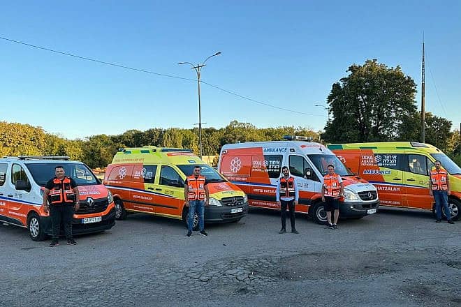 Ambulance drivers affiliated with United Hatzalah prepare for large numbers of annual Jewish visitors to Uman, Ukraine, for the High Holidays, September 2023. Credit: United Hatzalah.