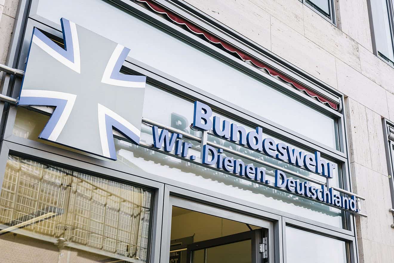 Recruitment store of Bundeswehr, the German volunteer defense army, near Friedrichstrasse train station in central Berlin. Credit: Michael Jay/Shutterstock.